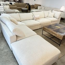 NEW Modular Cloud Sofa Chaise Sectional in Performance Linen - FREE Delivery 