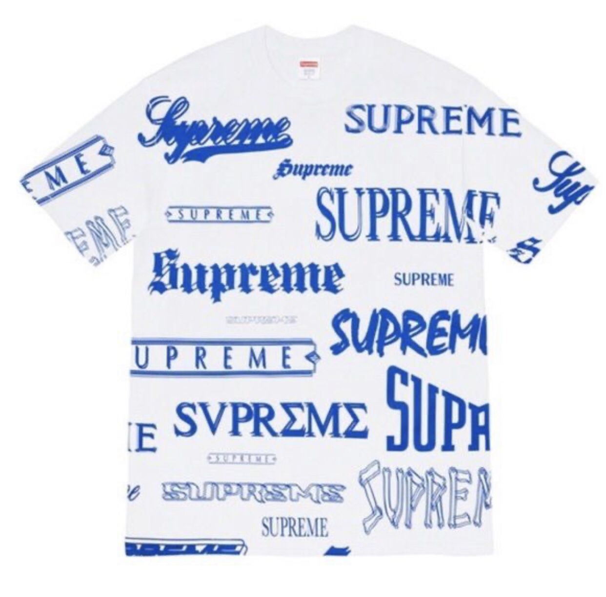 BRAND NEW SUPREME WHITE MULTI LOGO TEE SIZE MEDIUM TEE SHIRT