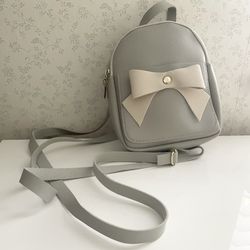 Gray Mini Backpack Bowknot