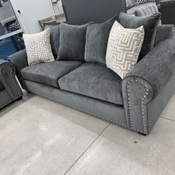 Grey Fabric Sofa Set 🩶🩶🩶