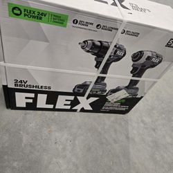 FLEX 24 volt 2-Tool Brushless Power Tool Combo Kit with Soft Case (2-Batteries and Charger Included)