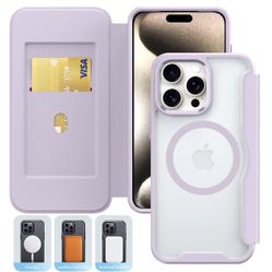 ✨ PU Leather Magnetic Flap Case with MagSafe for iPhone 16 – Multiple Colors
