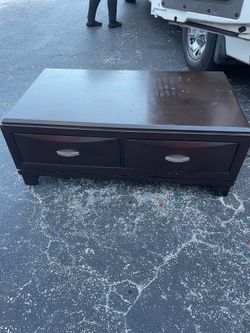 ESPRESSO COFFEE TABLE REAL WOOD SOLID 2 drawers
