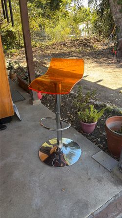 Acrylic Neon Orange Stool