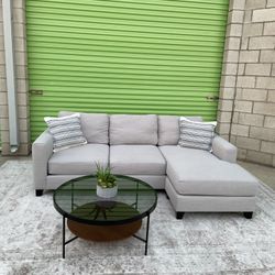 Gray Living Spaces Sectional Reversible Chaise