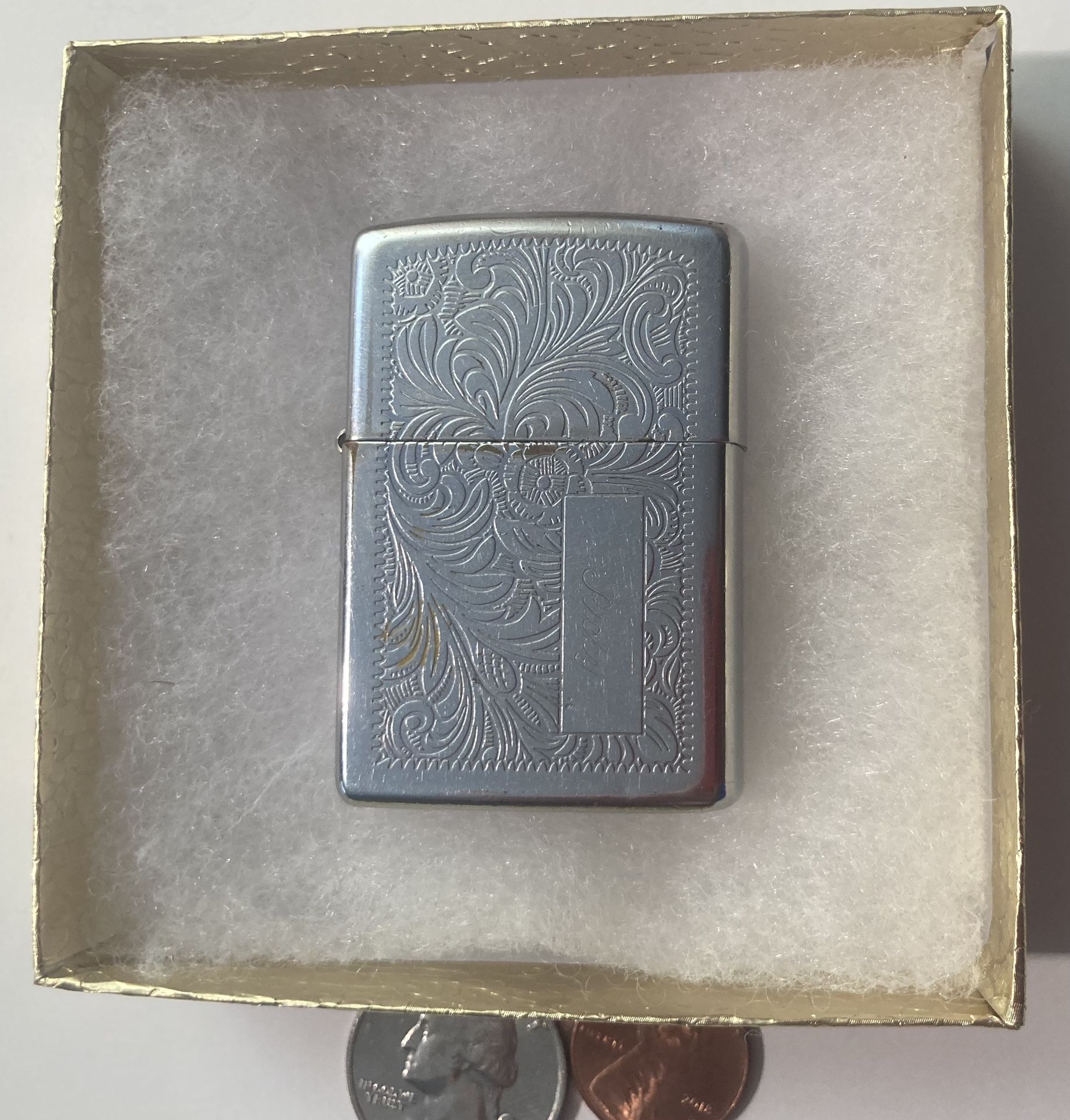 Vintage Zippo Etched Design