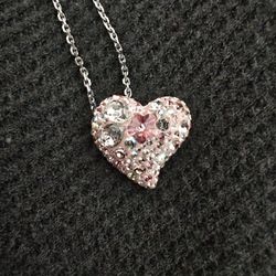 Swarovski Pink Crystal Alana Pendant - Necklace Like New