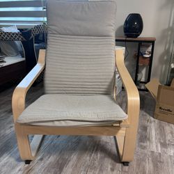 IKEA Poang Armchair, birch veneer/Knisa light beige
