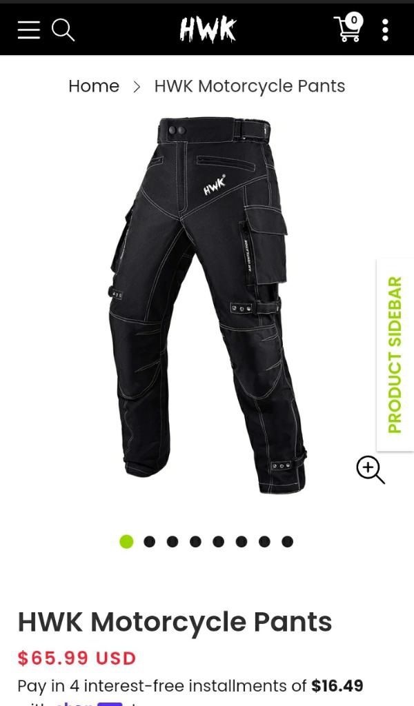 Hwk Motorcycle Pants Size 34 / L