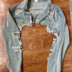 super cropped denim jacket