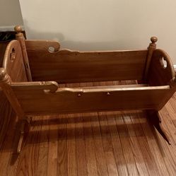 Antique Wooden Baby Cradle Rocker