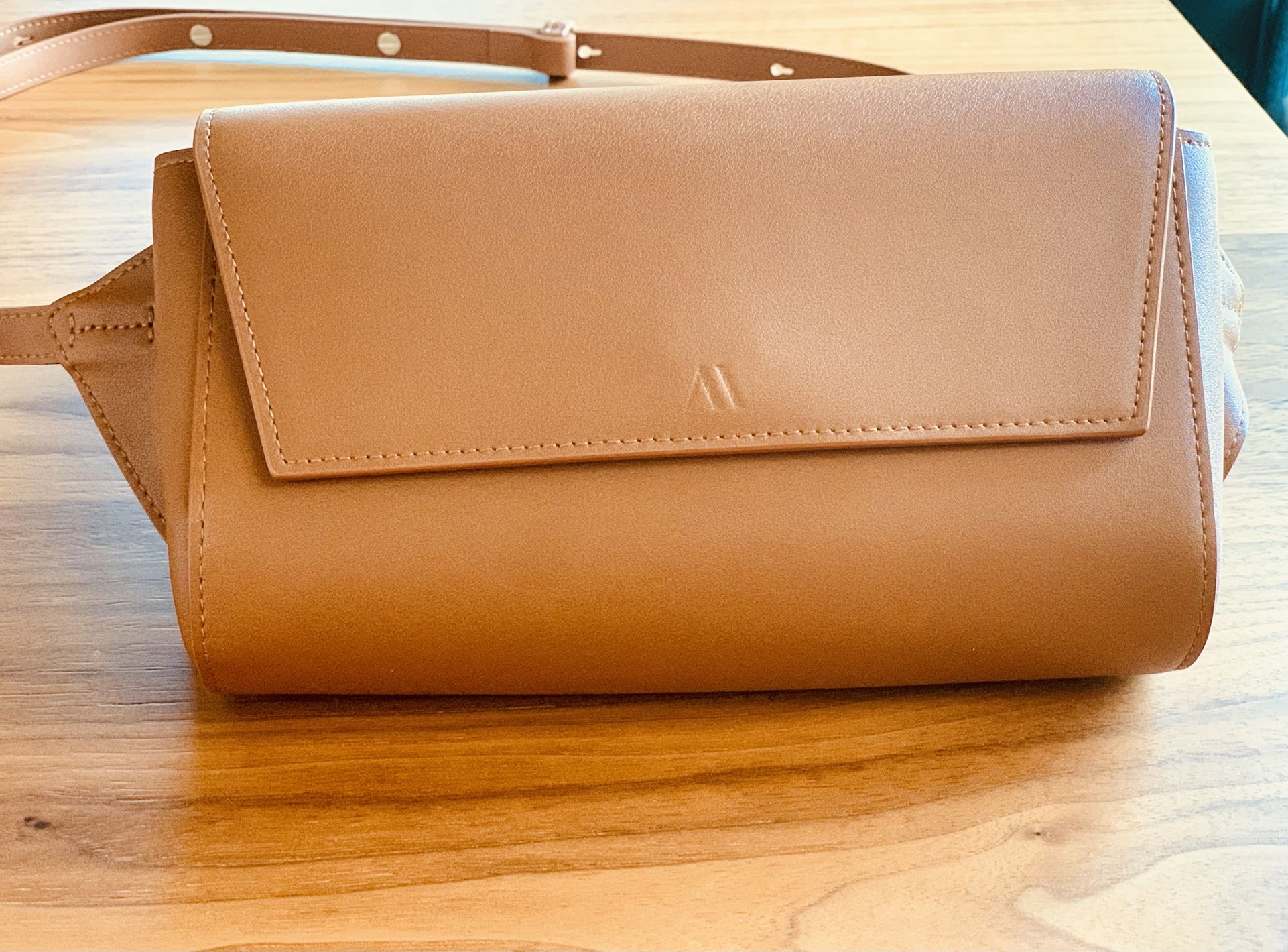Cognac Leather Mini Belt/Crossbody Bag