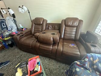 Leather double recliner