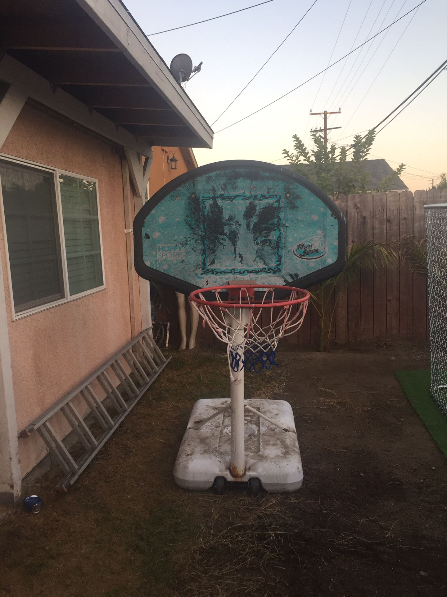 Pool basketball ball hoop / court used just need to be clean $40 firm