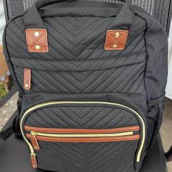 Diaper Bag Backpack for Women Large Capacity with Insulated Pockets Black
