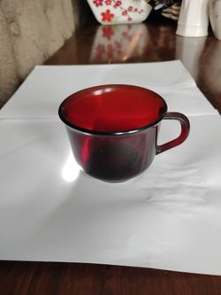 Vintage arcoroc France ruby red coffee or tea cup