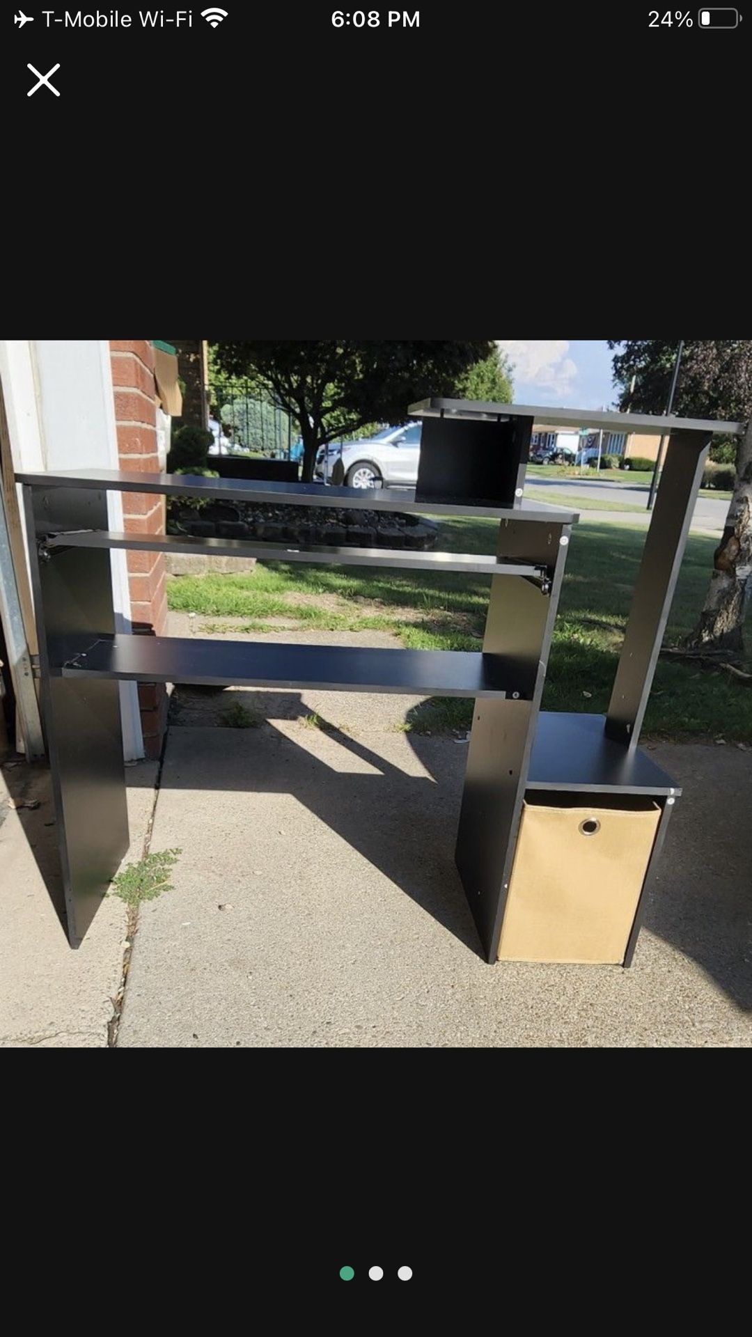 Dark Brown/Black Wooden Desk