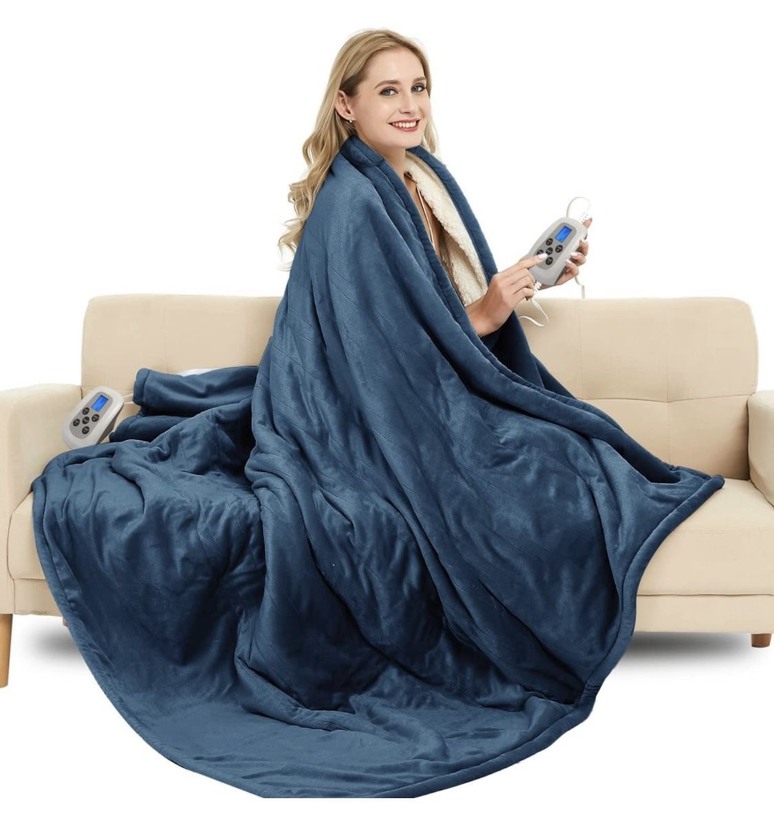 Queen Size Soft Fleece Electric Blanket with Heating Levels 10