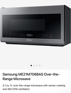 30’ over range Samsung microwave.