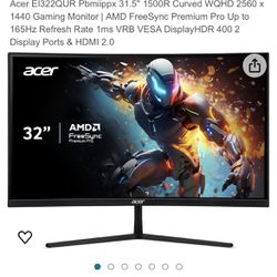 Acer Monitor 32 Inch Curved 
