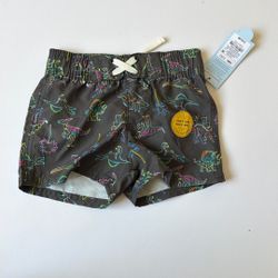 New Target Cat & Jack Dinosaur Boys Swim Trunks 