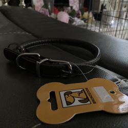 Dark Brown Leather Collar Size M