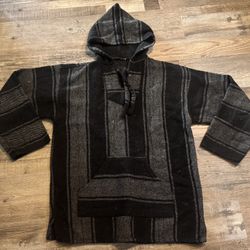 Size L Large Men’s Baja Rasta Mexican Blanket Sweater 