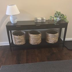 Side Table With Baskets 