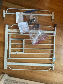 Carlson extra wide pet gate with small walk-through door