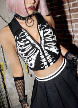 New Skeleton Blouse Size Large Or Medium 
