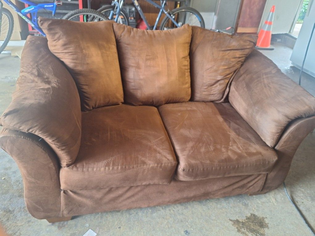 Brown Loveseat Sofa-Good Condition
