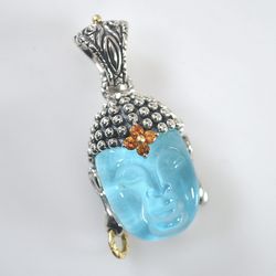 Barbara Bixby, turquoise and silver Buddha