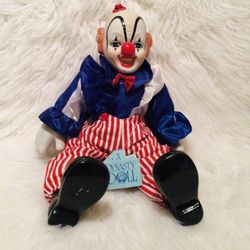 Vintage Porcelain Clown Doll