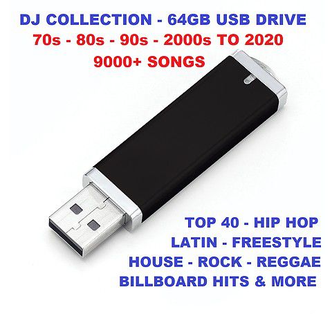 USB Flash Drive DJ Collection 64GB - 70s 80s 90s 2000 To 2020!