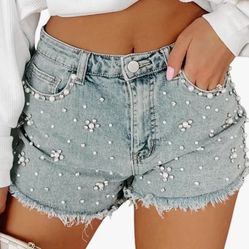 Pearl Studded Shorts MED