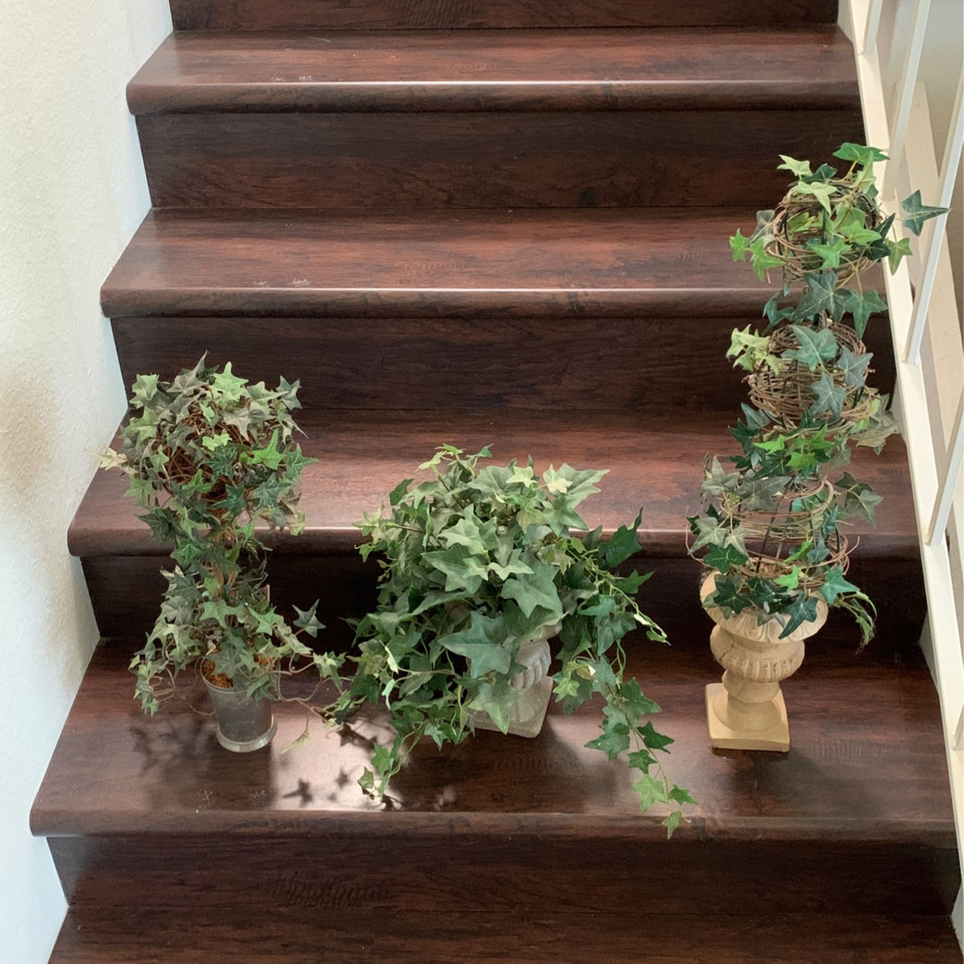 Lot Of 3 Ivy Artificial Plants Topiaries Home Decor