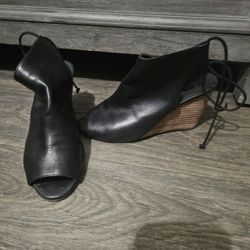 Aldo Leather Wedge Booties 6 1/2