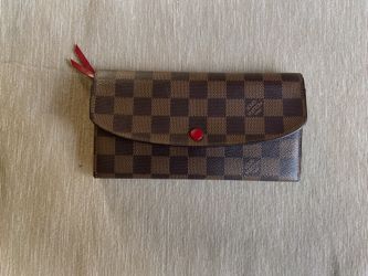 Louis Vuitton Damier Ebene Emilie Wallet Red CONSIGNMENT