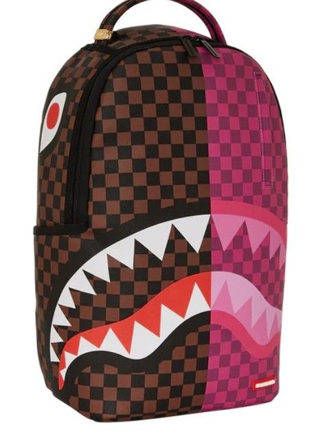 Sprayground Split sip Pink Checkered Backpack DLXSV
