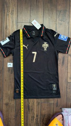 Cristiano Ronaldo black Portugal T-shirt player version