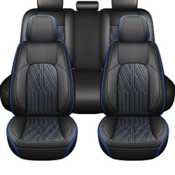 Huidasource Car Seat Covers Full Set, Leather Vehicle Cushion Covers, Universal Fit Most Car Sedan SUV Pickup Truck