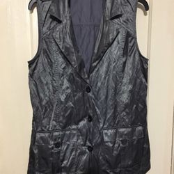 TravelSmith Travel Vest Women's Gray Crinkle City Safari  Medium Hidden Pockets