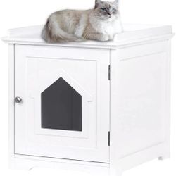 Cat Litter Box Enclosure, Cat House Side Table,Night Stand Pet House, Indoor Cat House