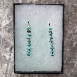 Handmade Turquoise and 925 Sterling Silver Earrings