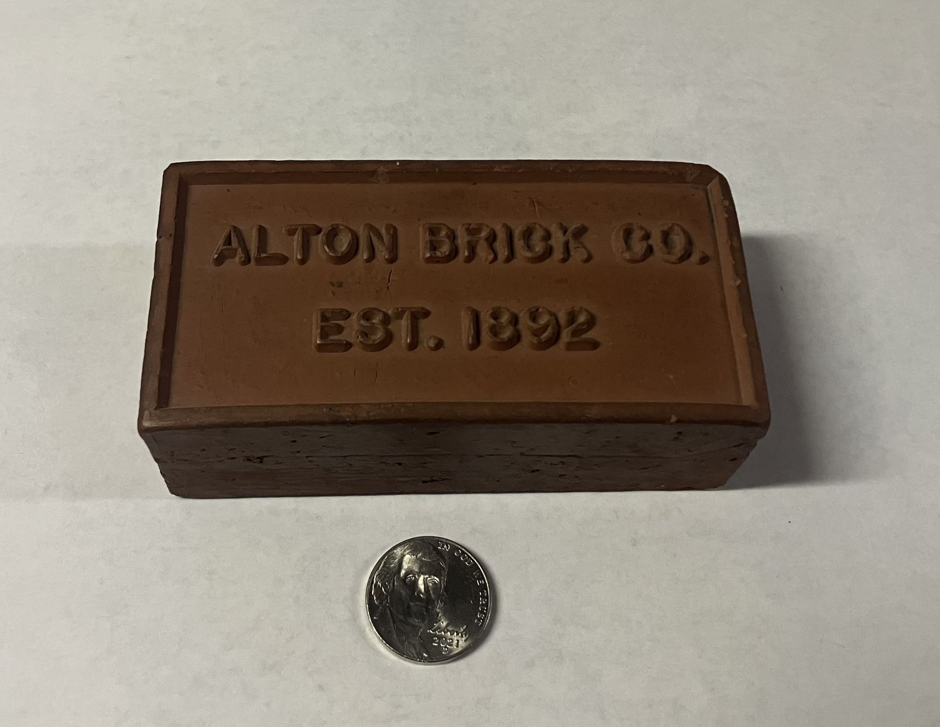 Vintage Advertising Salesman Sample Brick Paperweight