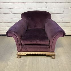 Vintage Purple Velvet Armchair