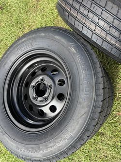 NEW 205/75R15 ST Trailer Tires with 5-Lug Steel Rims