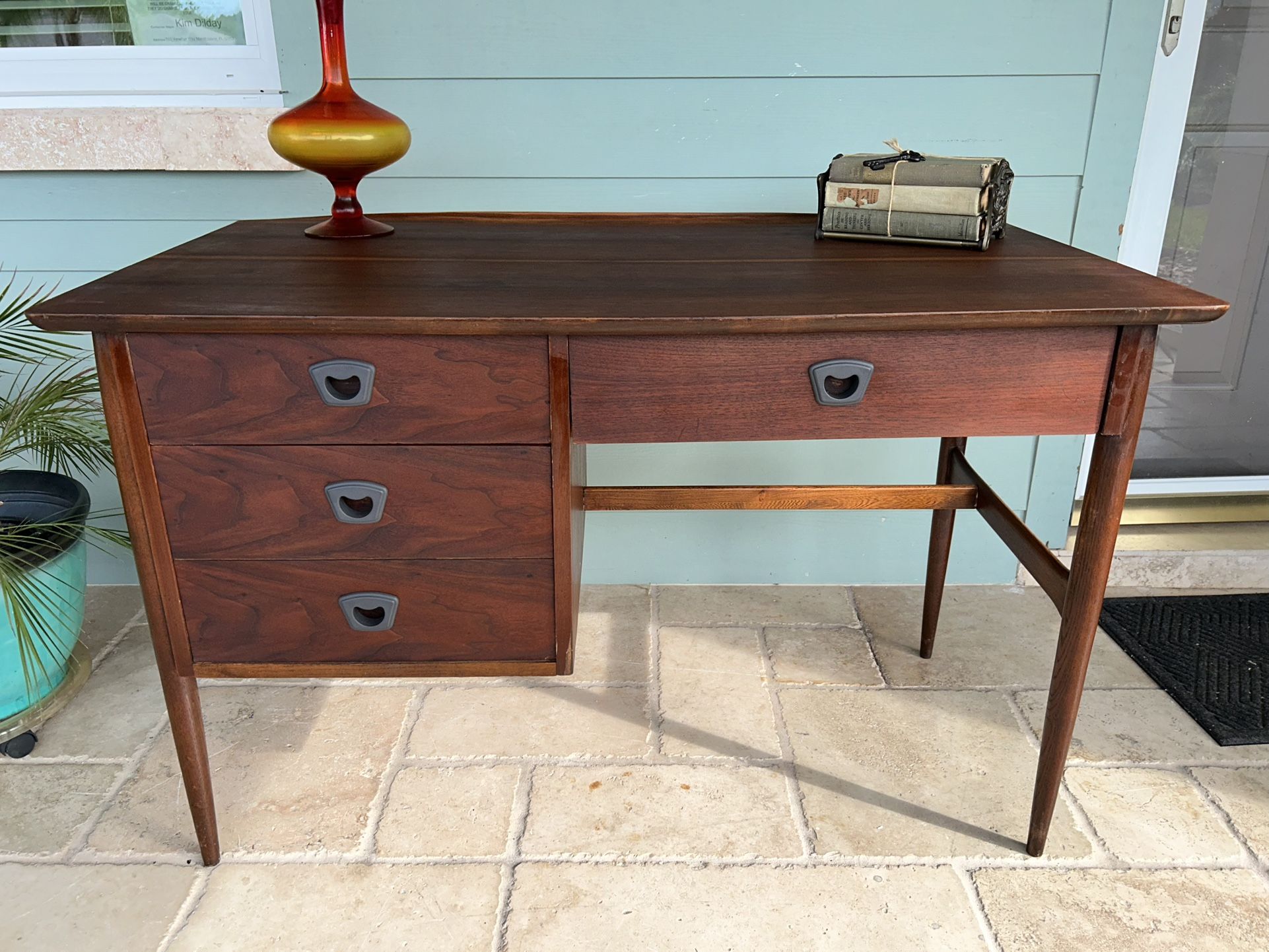 Mid Century Modern Walnut Writing Desk