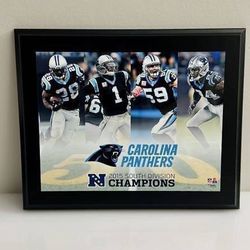 NFL Fanatics Authentic North Carolina Panthers 2015 South Division Champions Wall Hanging Frame Man Cave Decoration