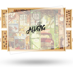 Puzzle board table 1000 pieces rotating 4 drawer with plastic cover